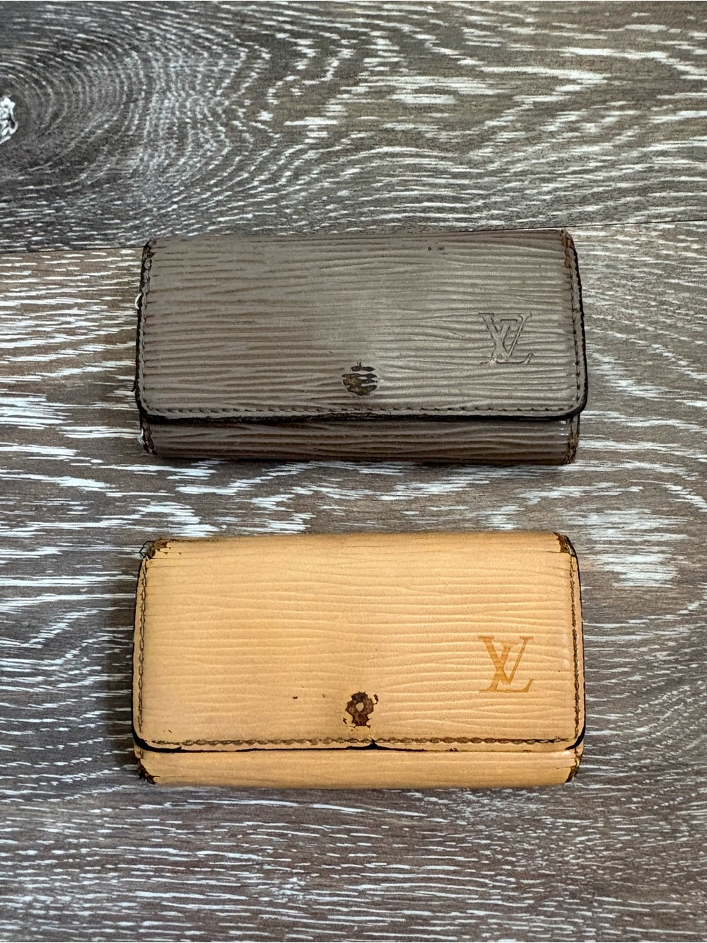 Louis Vuitton Epi Leather Key Pouches in Taupe & Beige